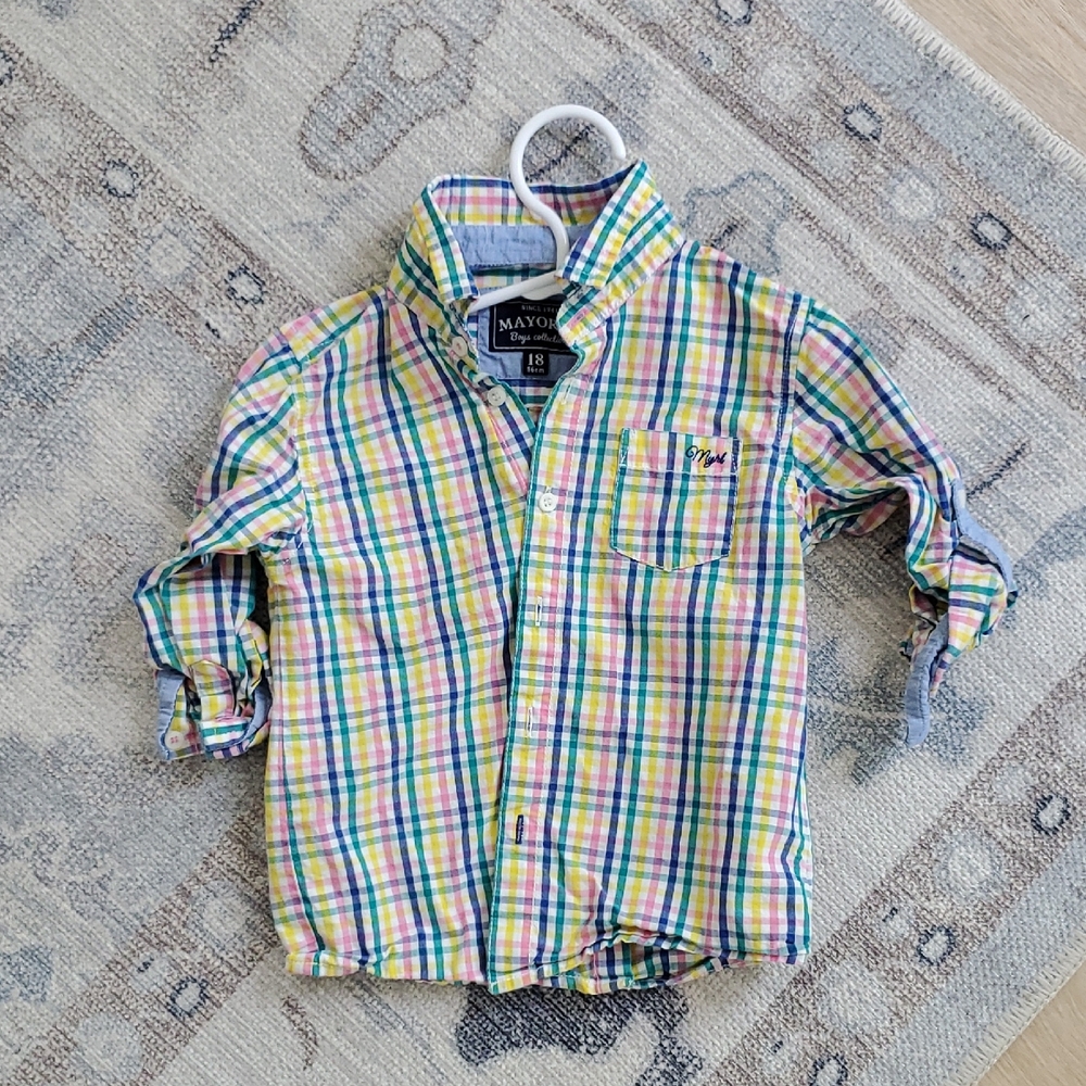 Mayoral Baby Boys Plaid Button-up Shirt Sz18m
